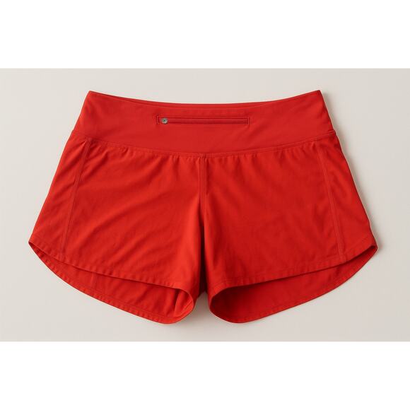 Lululemon Women’s High-Waist Running Shorts Coral Red 12 Quick-Dry Activewear - Picture 1 of 9